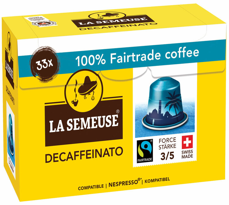 33 cápsulas compatíveis com Nespresso* Original Descafeinado - Comércio Justo - LA SEMEUSE