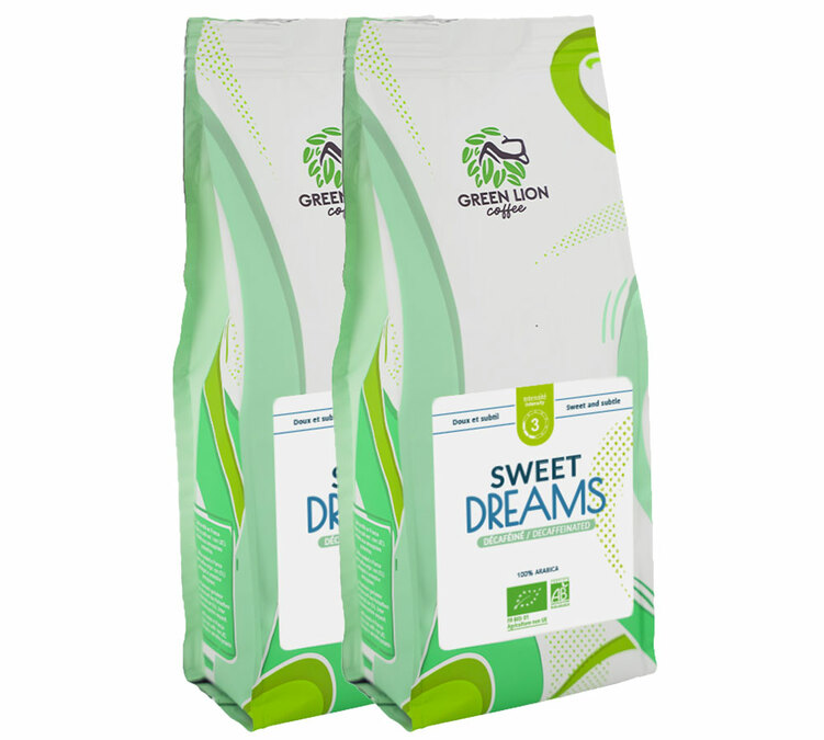 2 kg - Kawa w ziarnach dla profesjonalistów - Sweet Dreams Bezkofeinowa Bio - GREEN LION COFFEE