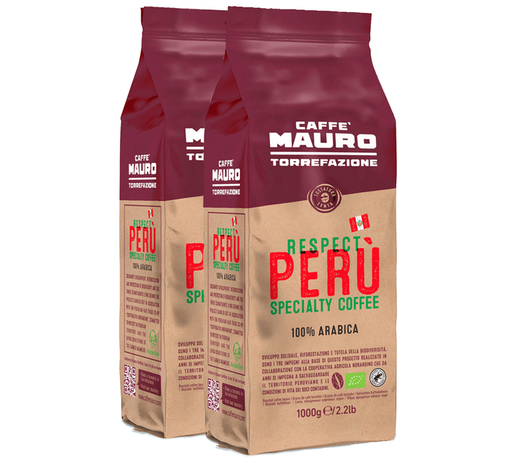2 x 1 kg - Szemes kávé - Respect Perù Bio - CAFFÈ MAURO