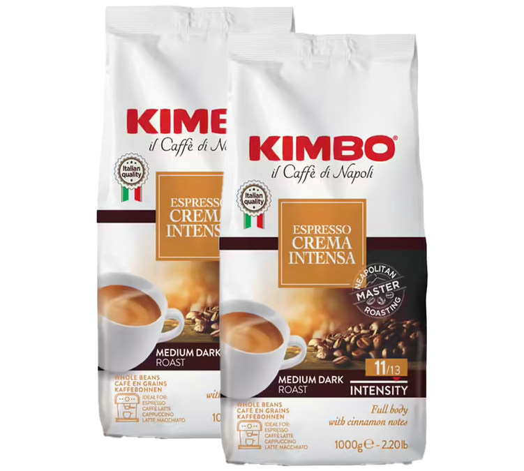 2 x 1 kg - Καφές σε Κόκκους - Crema Intensa - KIMBO