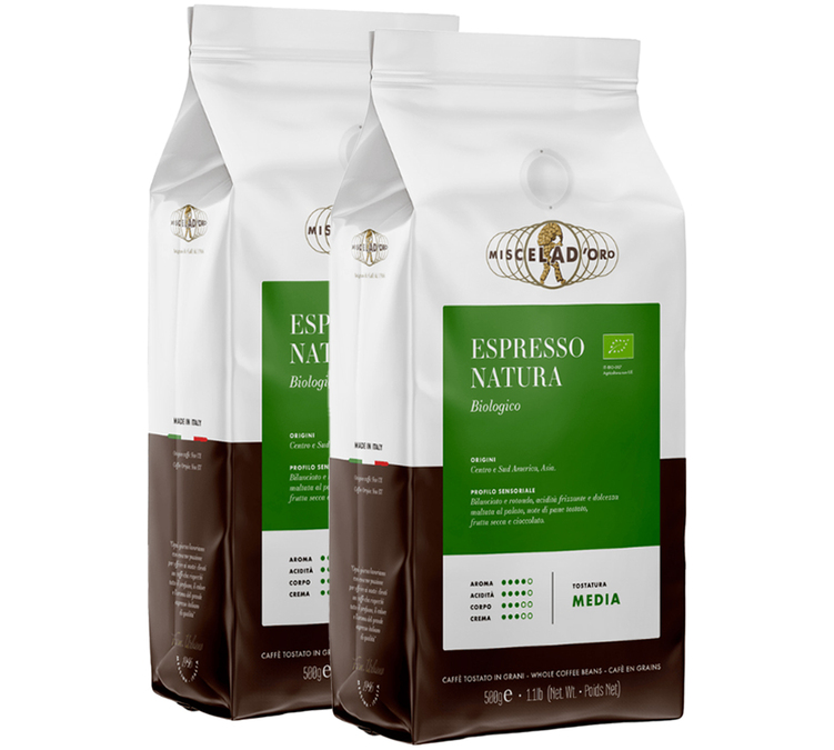 2 x 1 kg – kawa ziarnista – Espresso Natura Bio – mieszanka D'ORO.