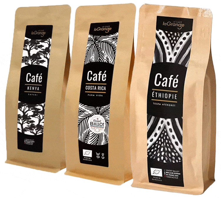 3 confezioni da 200 g - Caffè in grani di alta qualità - Confezione degustazione MOF - LAGRANGE