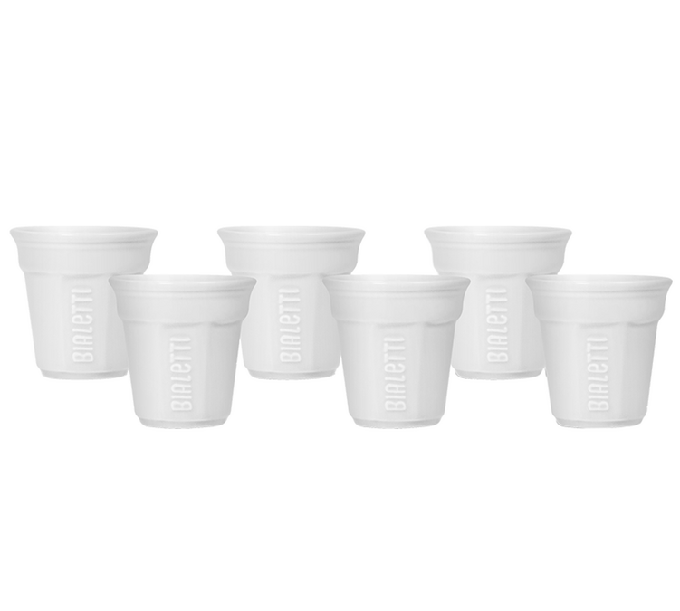 6 witte espressokopjes Bicchierini - BIALETTI