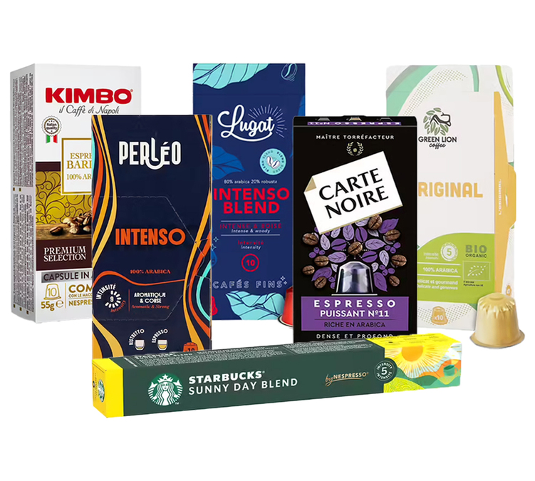 60 kapsula, kompatibilne s Nespresso Original*. Pakiranje za degustaciju kava s prirodnim aromama.