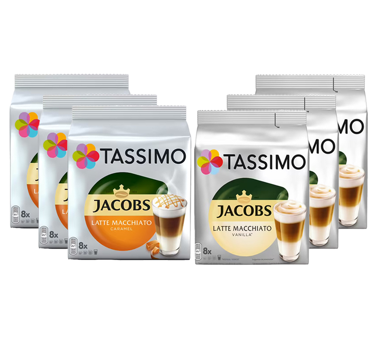 48 cápsulas Tassimo Jacobs Latte Macchiato – Embalagem de degustação – TASSIMO