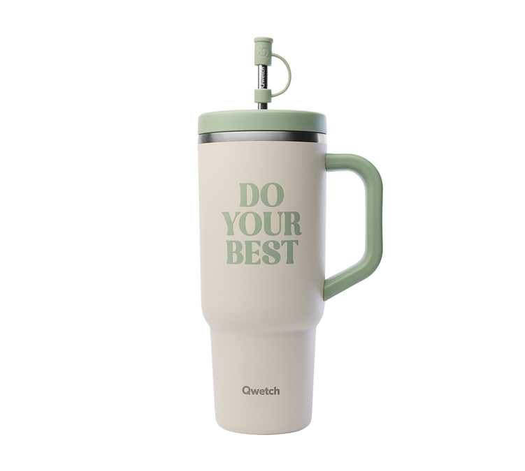 Izotermna boca za vodu s slamkom, model Travel Cup Level Up – 90 cl – QWETCH.