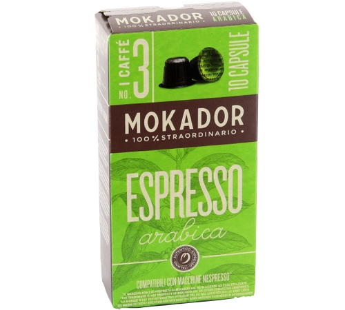 10 capsule compatibili con Nespresso* Original, miscela Arabica – MOKADOR CASTELLARI