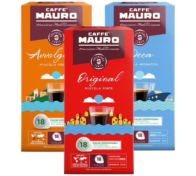 54 kapsułki ESE – zestaw do degustacji kaw o intensywnym smaku – CAFFE MAURO.