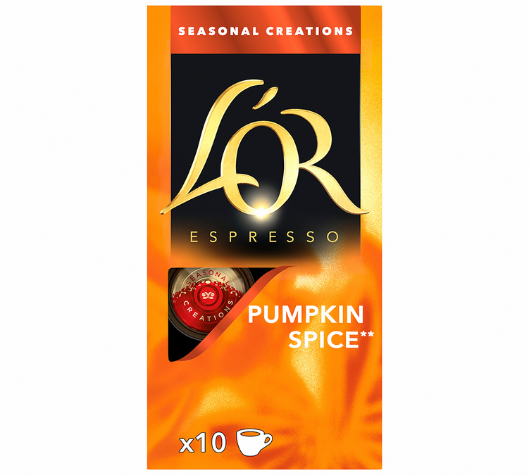 10 cápsulas compatibles con Nespresso*, sabor original a calabaza y especias: L'OR ESPRESSO.