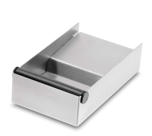 Caja para golpear los posos de café ASCASO, de acero inoxidable cepillado, con barra de golpeo.