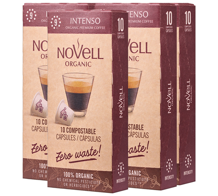 50 Nespresso* compatible capsules Organic Intenso - NOVELL