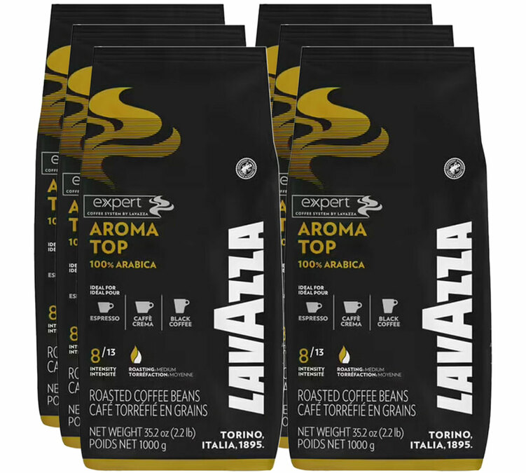 6 kg de café em grão para uso profissional, Aroma Top – LAVAZZA