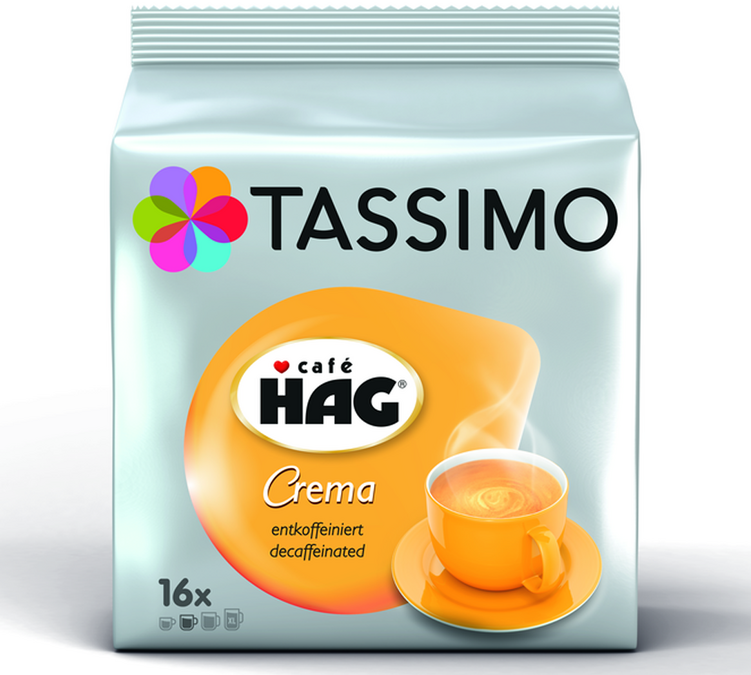 16 dosettes Tassimo Hag Crema Décaféiné - TASSIMO