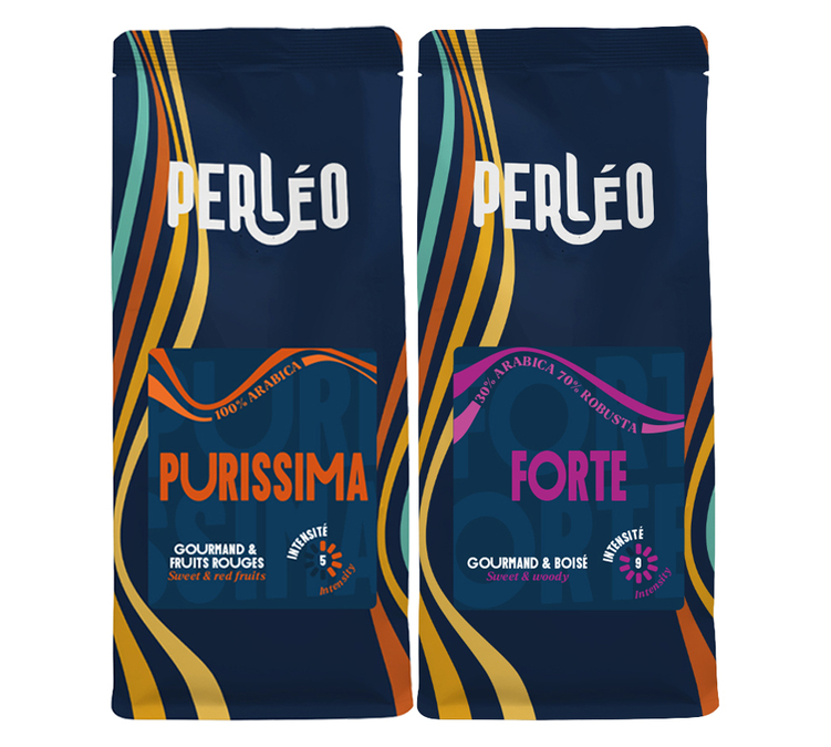 2 x 1 kg - Coffee beans - Dark roast best sellers Forte & Purissima - PERLÉO