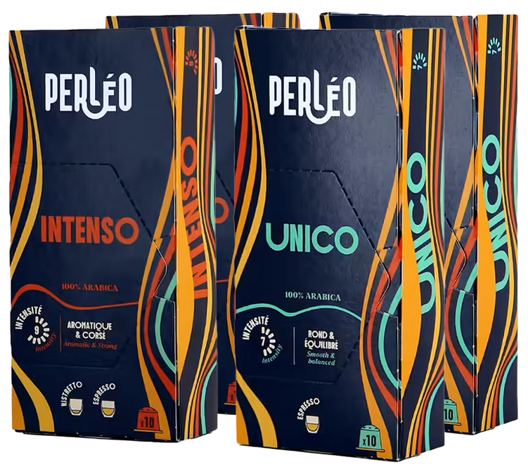 40 Nespresso® Original Compatible Capsules - Intense Espresso & Ristretto Coffee - PERLÉO