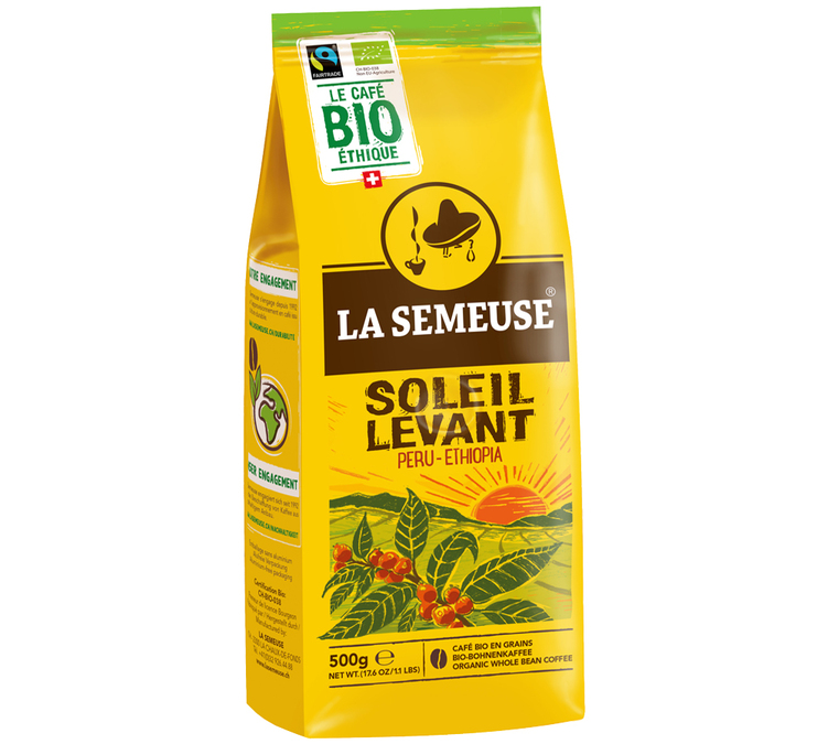 500 g – Kawa ziarnista – „Wschód słońca” Bio – Certyfikat Fairtrade – LA SEMEUSE