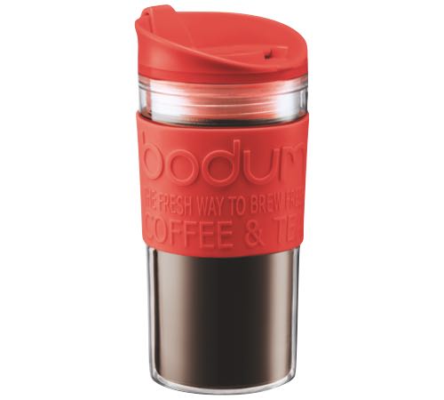 Úti bögre, dupla falú, műanyag, 35 cl - piros - Bodum