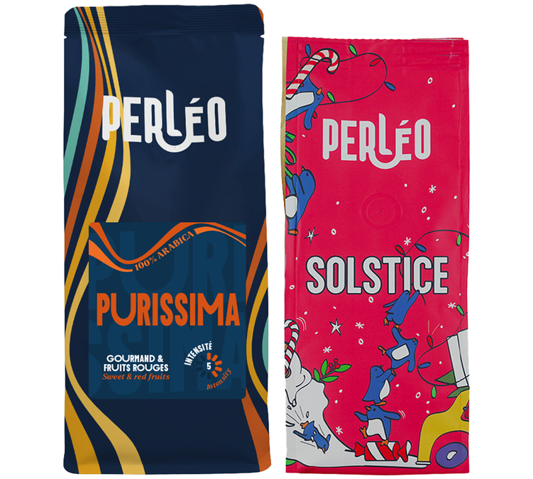450 g – maltos kavos pupelės – „Purissima“ ir „Café de Noël“ mišinys – „PERLEO“
