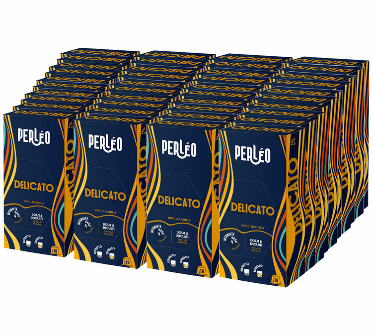 400 capsule compatibili con Nespresso* Original, linea Delicato – PERLÉO, per uso professionale.