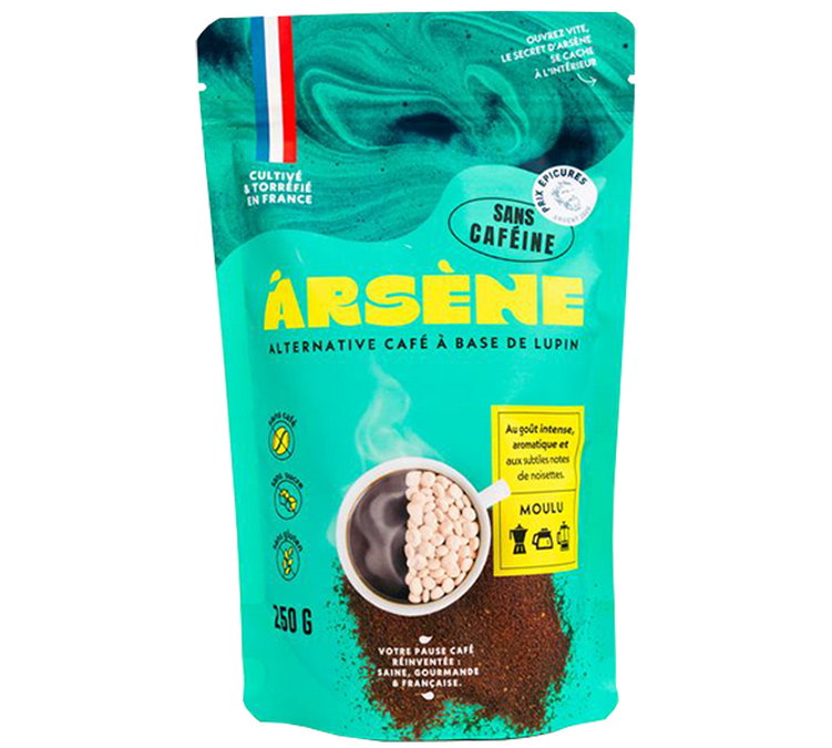 „Arsène“ – be kofeino esančios lubinų pupelės, maltos, 250 g.