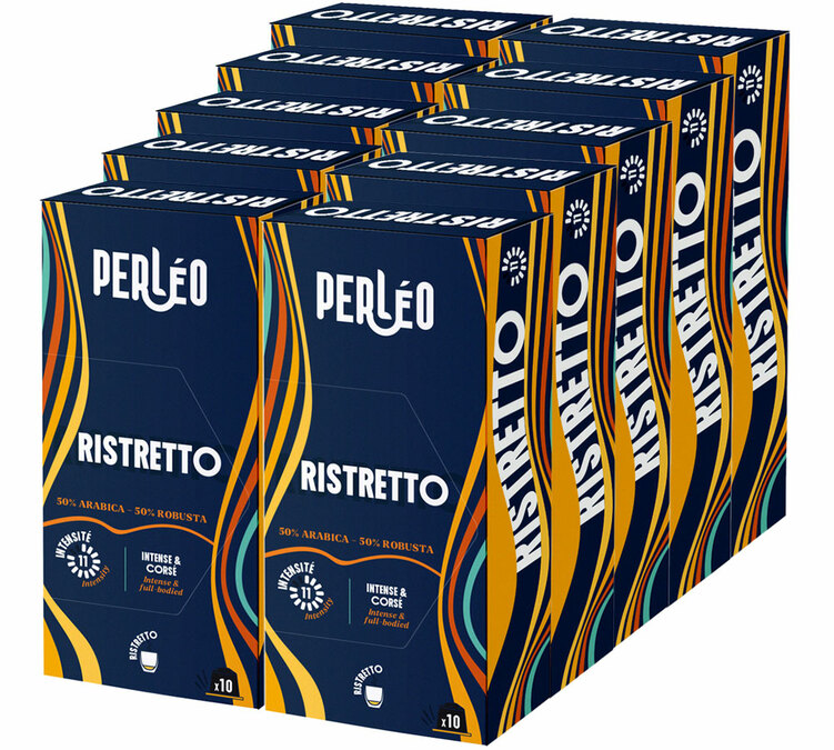 100 Nespresso*-kompatible Kapseln für den professionellen Gebrauch, Ristretto-Mischung – PERLÉO