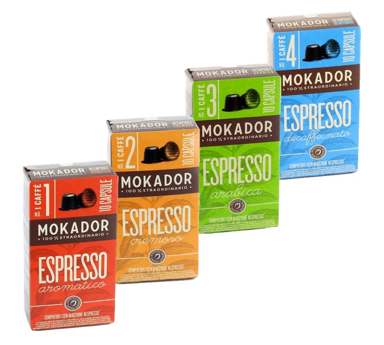 „MOKADOR CASTELLARI“ – 40 kapsulių rinkinys, skirtas naudoti su „Nespresso* Original“ kavos aparatais.