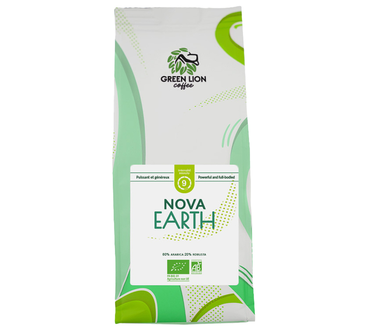 1 kg - Café en grain - Nova Earth Bio (anciennement Terre d'Avenir) - GREEN LION COFFEE 