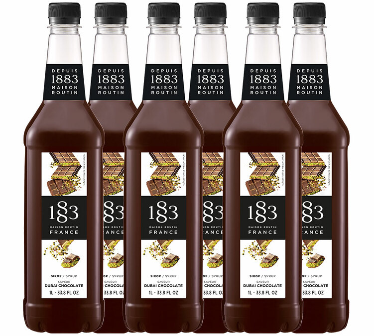 Sirup za profesionalnu upotrebu – čokolada „Dubai“ – 6 boca od 1 litre – 1883 MAISON ROUTIN.