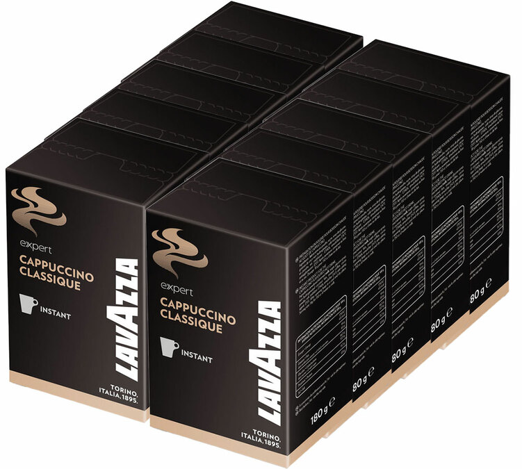 10 opakowań po 10 sztuk kapsułek do kawy cappuccino, przeznaczonych dla profesjonalistów – LAVAZZA.