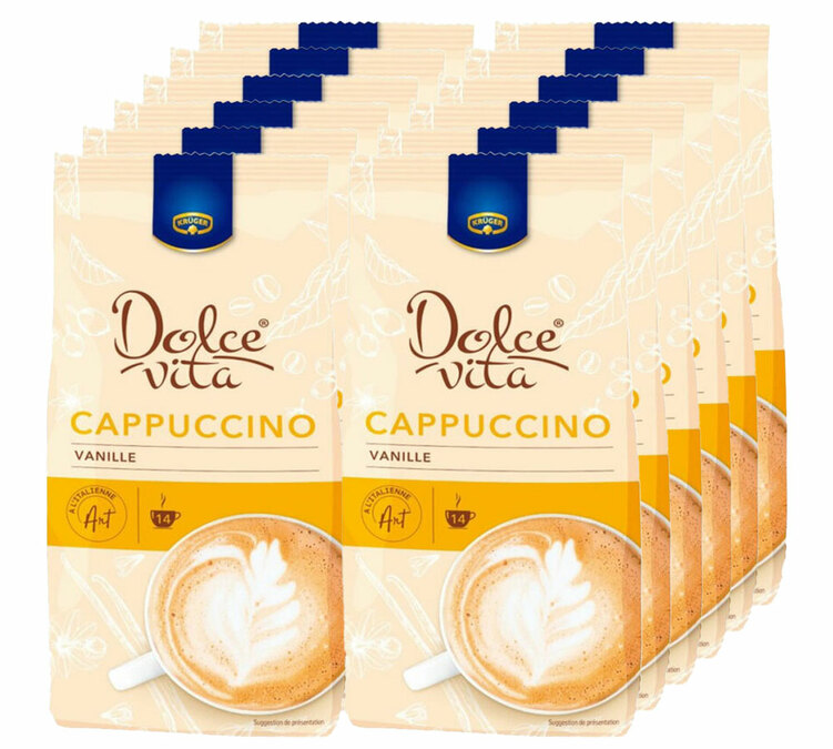 12 x 380 g - Instant coffee for professionals - Vanilla Cappuccino - DOLCE VITA