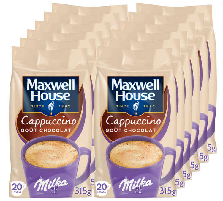 12 x 315 g – tirpi kava profesionalams – „Cappuccino Milka®“ – „MAXWELL HOUSE“