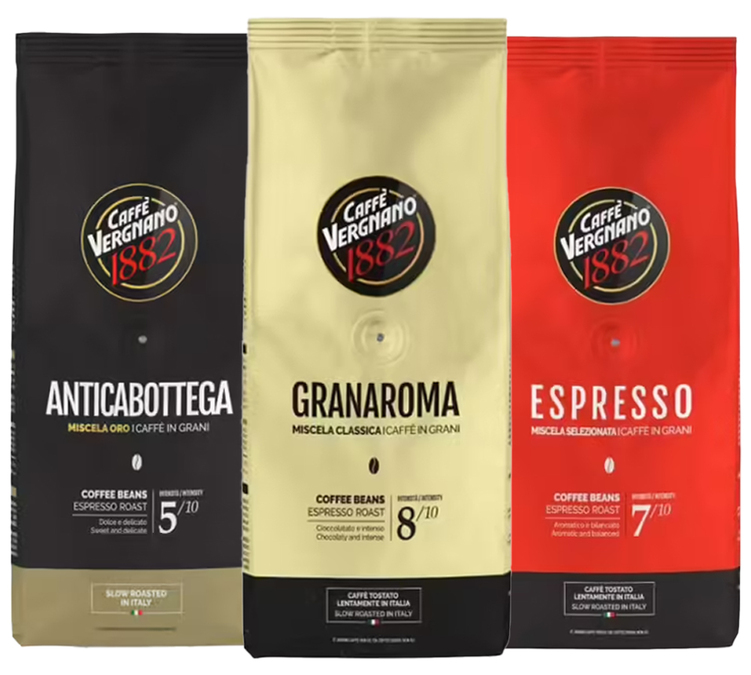3 x 500 g – Kahvipavut – Italialaisten kahvien maistelupaketti – CAFFÈ VERGNANO