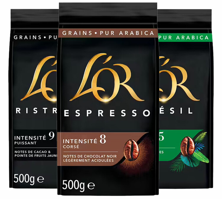 3 x 500 g – Kaffebönor – Blandat sortiment – L’OR