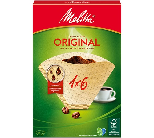Kaffefilter – MELITTA – bruna, 1x6 – 40-pack