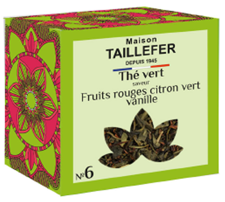 Boîte Thé Vert N°6 Fruit Rouge Citron Vert Vanille - Vrac 70 g - MAISON TAILLEFER