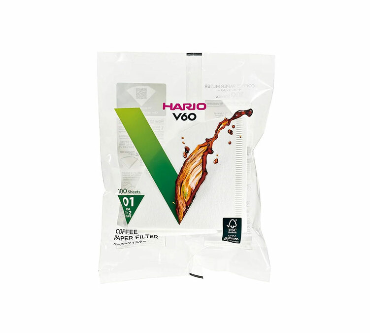 Filtros de café – HARIO – filtros de papel cónicos para cafeteira V60 – 100 unidades.