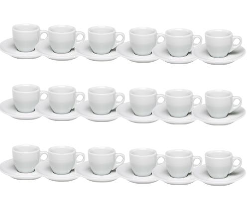 18 chávenas de café expresso e pires de porcelana, 5,5 cl, Palermo - Ancap.