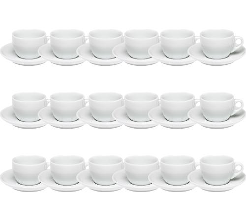 18 chávenas de café cappuccino e pires, 15 cl, porcelana, coleção Competition Palermo - Ancap.
