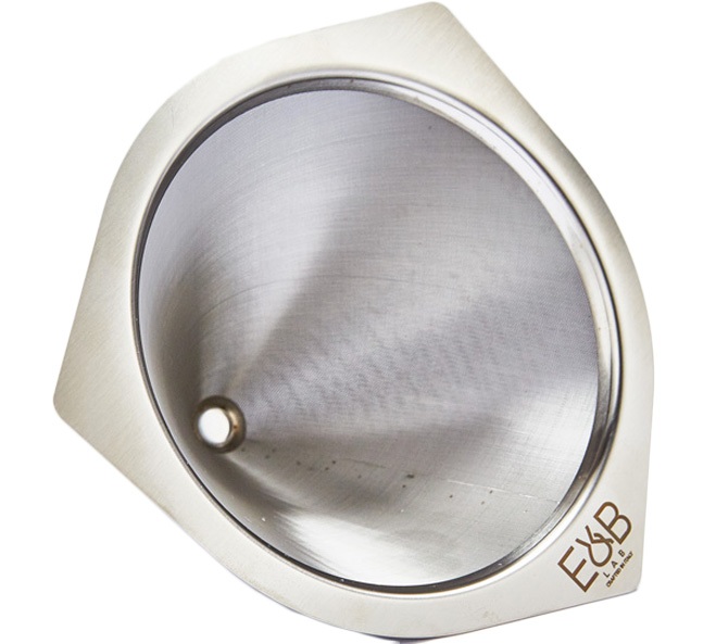 E&B Lab Stainless Steel Permanent Conical Coffee Filter 35 Micron Filtration