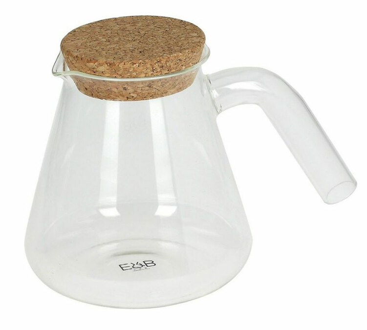 E&B Lab -lasiastia, 800 ml, korkilla, johon kuuluu myös korkki