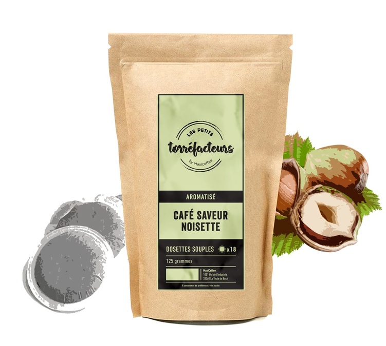 18 cápsulas flexíveis – Sabor a avelã – LES PETITS TORREFACTEURS