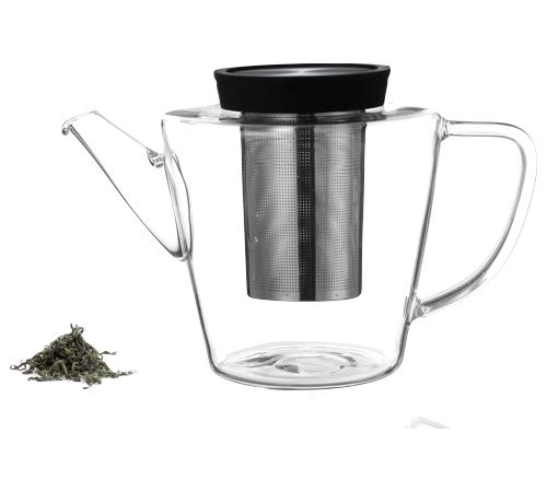 Tekanna i glas med silikonlock, 1 liter – Viva Scandinavia