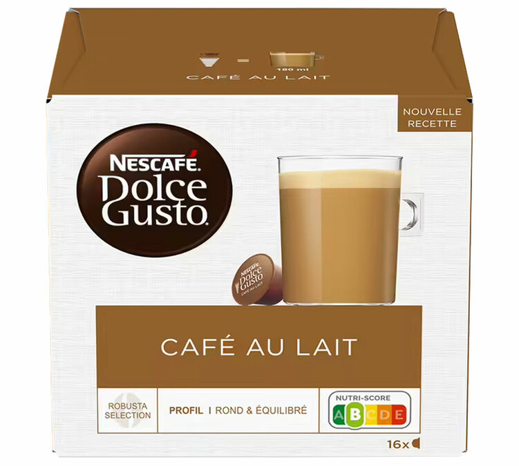 16 cápsulas de café com leite Dolce Gusto – Nescafé* DOLCE GUSTO