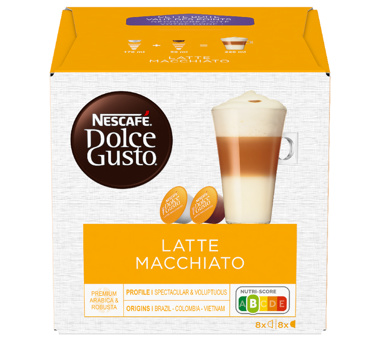 16 cápsulas – Café Latte Macchiato – NESCAFÉ DOLCE GUSTO®