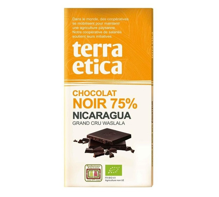 Tablete de Chocolate Preto 75% Nicarágua, Produto Biológico - 100 g - TERRA ETICA