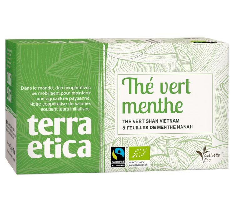 Thé Vert Menthe Bio & Equitable - 20 sachets - Terra Etica