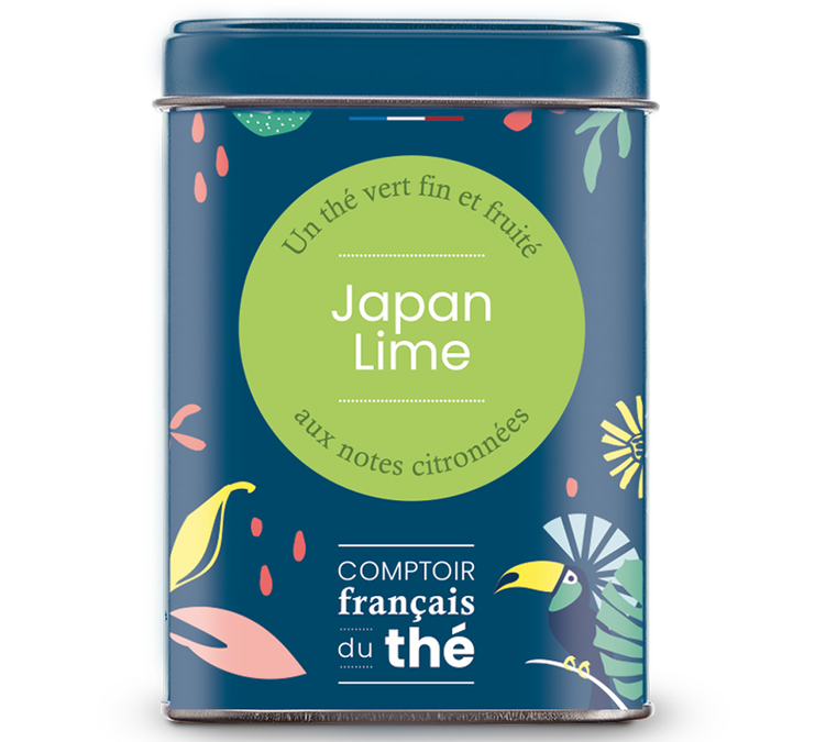 Green Tea Japan Lime Tin - Loose 80 g - COMPTOIR FRANÇAIS DU THÉ