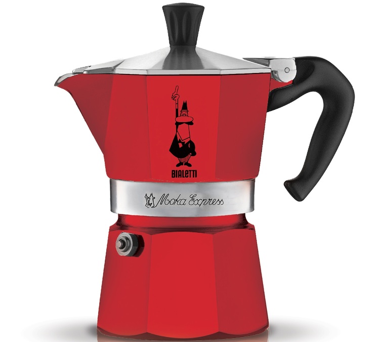 Italian Moka Pot - Moka Express Red - 3 cups / 15 cl - BIALETTI