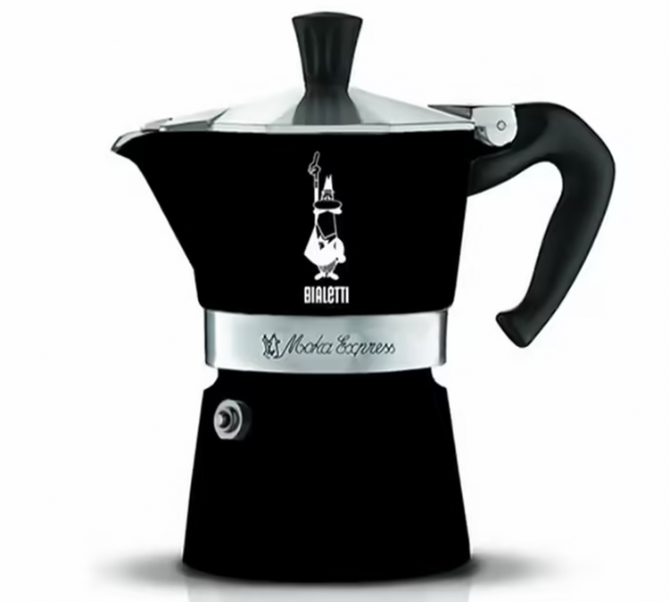 Talijanska moka kavarica – Moka Express, crna – za 3 šalice / 15 cl – BIALETTI