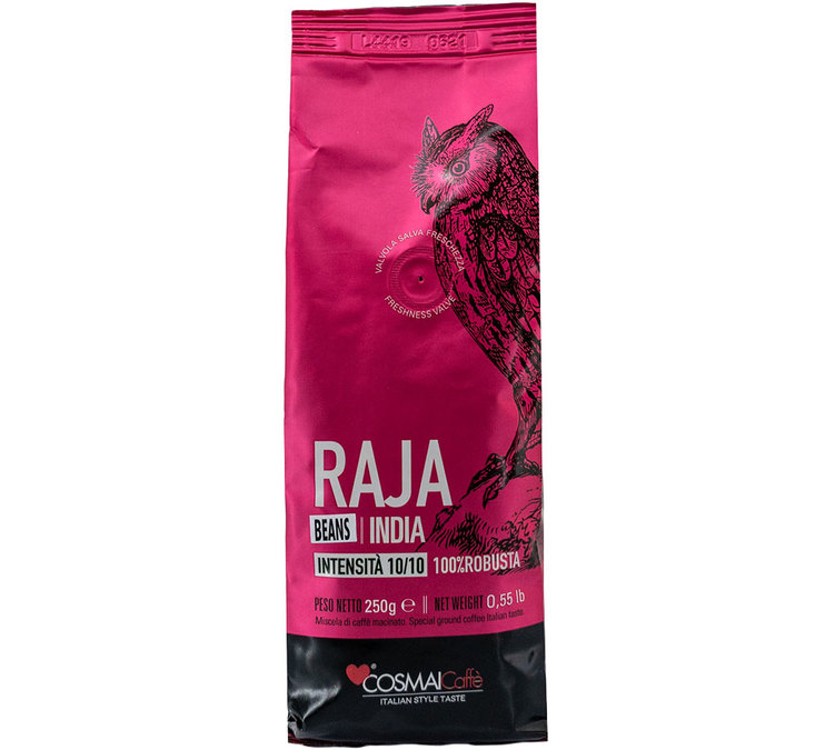 250 γρ. – Καφές σε κόκκους – Ινδία, ποικιλία Raja, 100% Robusta – COSMAI CAFFÈ